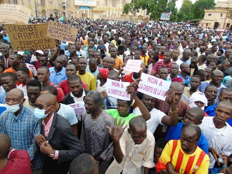 Supporters of the M62 movement in Niger participate in a demonstration to demand the departure of foreign forces from the country. Photo courtesy West Africa Democracy Radio (WADR). Photo: Canadian Dimension.